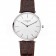 Swiss Longines Grande Classique White Dial Stainless Steel Case Brown Leather Strap