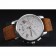 Montblanc Chronograph White Dial Brown Suede Leather Bracelet Silver Case 1454115