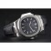 Patek Philippe Nautilus Black Dial Brushed Stainless Steel Case Black Leather Strap
