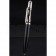 Cartier Silver Rimmed Silver Patterned Upper Body Black Ballpoint Pen  622757