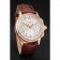 Swiss Patek Philippe Split Seconds Chronograph White Dial Rose Gold Case Brown Leather Strap