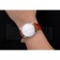 Swiss Rolex Cellini White Dial Roman Numerals Stainless Steel Case Light Brown Leather Strap