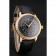 Swiss Patek Philippe Multi-Scale Chronograph Black Dial Gold Case Black Leather Strap
