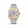 Swiss Santos de Cartier Chronograph watch, XL model, chronograph, gold and steel, interchangeable metal and rubber bracelets