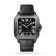 Swiss Santos de Cartier watch Large model, automatic, steel, ADLC, interchangeable rubber and leather bracelets