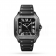 Swiss Santos de Cartier watch Large model, automatic, steel, ADLC, interchangeable rubber and leather bracelets