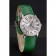 Cartier Ronde Louis Silver Diamond Case White Dial Green Leather Bracelet 1454012