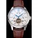 IWC Portofino Tourbillon White Dial Blue Markings Stainless Steel Case Brown Leather Strap