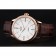 Swiss Rolex Cellini Time Gold Case White Dial Brown Leather Bracelet   622655