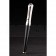 MontBlanc Black Ballpoint Pen With MB Engraved And Crystal Studded Curved Silver Cap