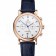 Omega Seamaster Vintage Chronograph White Dial Blue Hour Marks Rose Gold Case Blue Leather Strap