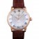 Patek Philipe Calatrava Roze Gold Ribbed Bezel Brown Leather Bracelet 801434