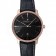 Swiss Vacheron Constantin Patrimony Black Dial Rose Gold Diamonds Case Black Leather Bracelet   1454175