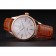 Swiss Rolex Cellini White Dial Roman Numerals Rose Gold Case Light Brown Leather Strap