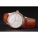 Swiss Rolex Cellini White Dial Rose Gold Case Brown Leather Strap