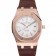 Swiss Audemars Piguet Royal Oak White Dial Gold Case Brown Leather Strap