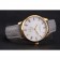 Patek Philippe Calatrava White Dial Gold Case Gray Leather Strap