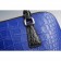 Prada Promenade Black And Blue Small Crocodile Bag