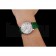Cartier Ronde Louis Silver Diamond Case White Dial Green Leather Bracelet 1454012