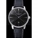 Swiss Vacheron Constantin Patrimony Black Dial Silver Diamonds Case Black Leather Bracelet 1454164