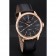 Swiss Rolex Cellini Time Rose Gold Case Black Dial Black Leather Bracelet   622656