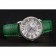 Cartier Ronde Louis Silver Diamond Case White Dial Green Leather Bracelet 1454012