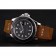 Rolex Yacht Master Black Dial Silver Case Brown Leather Bracelet 1453859