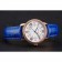 Cartier Ronde White Dial Diamond Bezel Rose Gold Case Blue Leather Strap