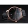 Swiss Vacheron Constantin Patrimony Black Dial Rose Gold Diamonds Case Black Leather Bracelet   1454175