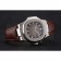 Patek Philippe Nautilus Brown Dial Brushed Stainless Steel Case Brown Leather Strap