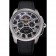 Cartier Calibre Tourbillon Black Dial Stainless Steel Case Black Leather Strap  622752