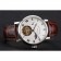 Patek Philippe Complications Moonphase Tourbillon White Dial Stainless Steel Case Brown Leather Strap