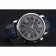 Cartier Rotonde Chronograph Black Dial Stainless Steel Case Blue Leather Strap