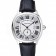 Cartier Drive De Cartier White Dial Silver Case Black Leather Bracelet 1454209