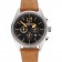 Bell and Ross BR126 Flyback Black Dial Silver Case Gold Numerals Brown Suede Leather Strap