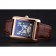 Cartier Tank Black Dial Rose Gold Case Brown Leather Strap  622765