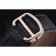 Cartier Drive De Cartier Black Dial Gold Diamond Case Black Leather Bracelet 1454217