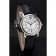 Cartier Ronde White Dial Diamond Hour Marks Stainless Steel Case Black Leather Strap