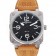 Bell and Ross BR 01-94 Black Dial Silver Case Brown Leather Strap