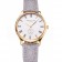 Patek Philippe Calatrava White Dial Gold Case Gray Leather Strap