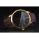 Swiss Vacheron Constantin Patrimony Grand Taille Black Dial Gold Case Brown Leather Bracelet  1454178