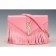 Saint Laurent Medium Fringed Suede Leather Satchel Pink