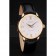 Piaget Swiss Traditional White Radial Pattern Dial Black Leather Strap 7635