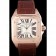Swiss Cartier Santos Rose Gold with Brown Leather Strap  621522
