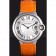 Cartier Ballon Bleu Silver Bezel with White Dial and Orange Leather Band  621550