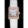 Cartier Tank MC Gold Diamond Case White Dial White Leather Strap  622169
