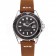 Rolex Yacht Master Black Dial Silver Case Brown Leather Bracelet 1453859
