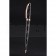 Christian Dior Gold Rimmed Silver Pattern Black Ballpoint Pen  622733