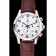 Omega Chronograph White Dial Blue Numerals Stainless Steel Case Brown Leather Strap