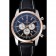 Breitling Transocean Black Dial Black Leather Strap Rose Gold Bezel 98203